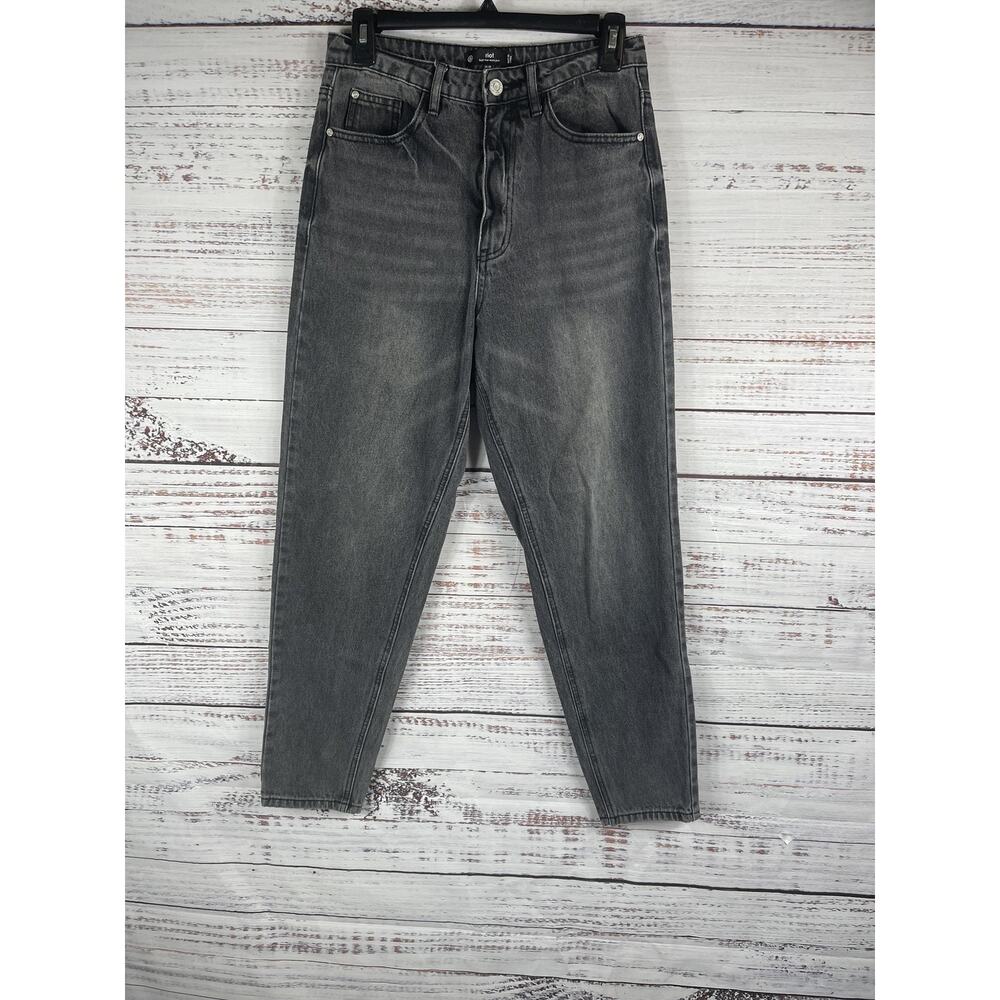 Riot High Rise Mom Jeans Women's 4 Gray Tapered Leg Distressed Denim Pants